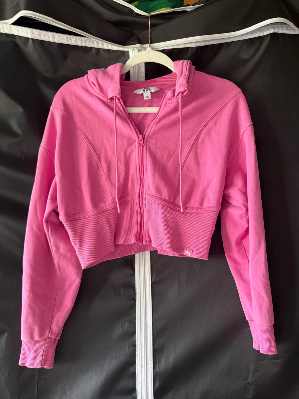 JoyLab Cropped Zip-Up Hoodie | Bright Pink | Women’s Small